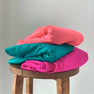 lot of three vintage spandex fabric pieces